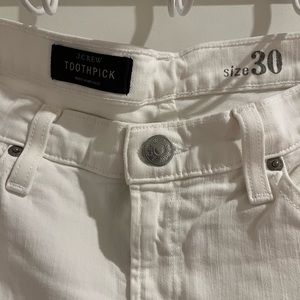 J Crew White Toothpick Jean 30